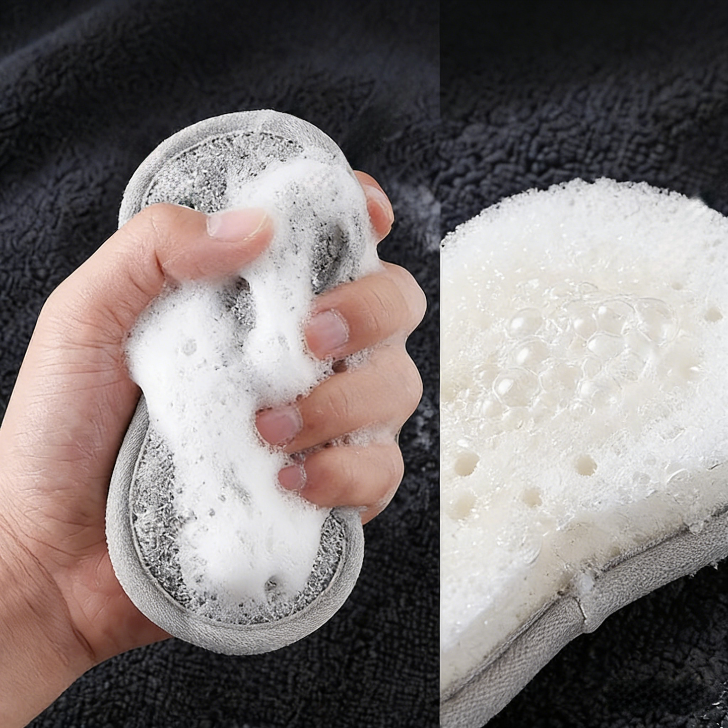 Ergonomic Dual-Sided Scrubbing Sponge