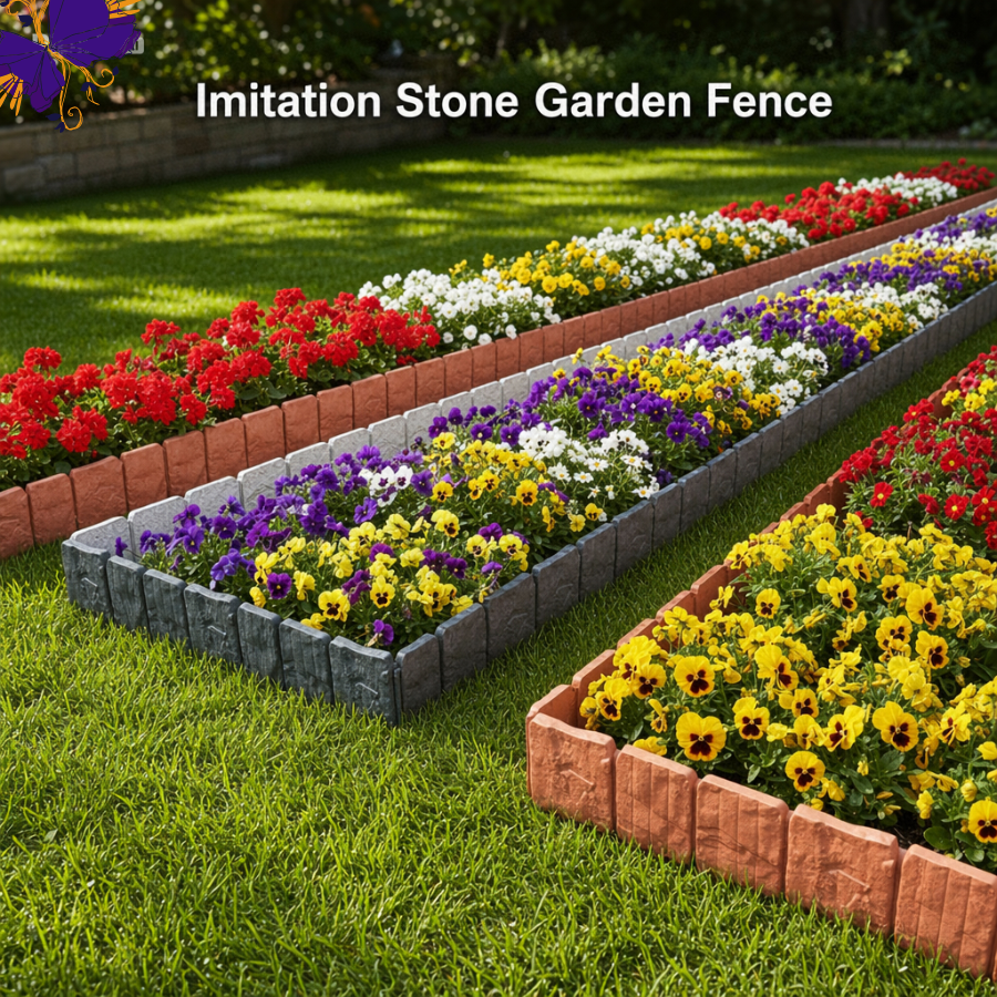 Imitation Stone Garden Fence - DIY Garden Edging Border graduated compression support