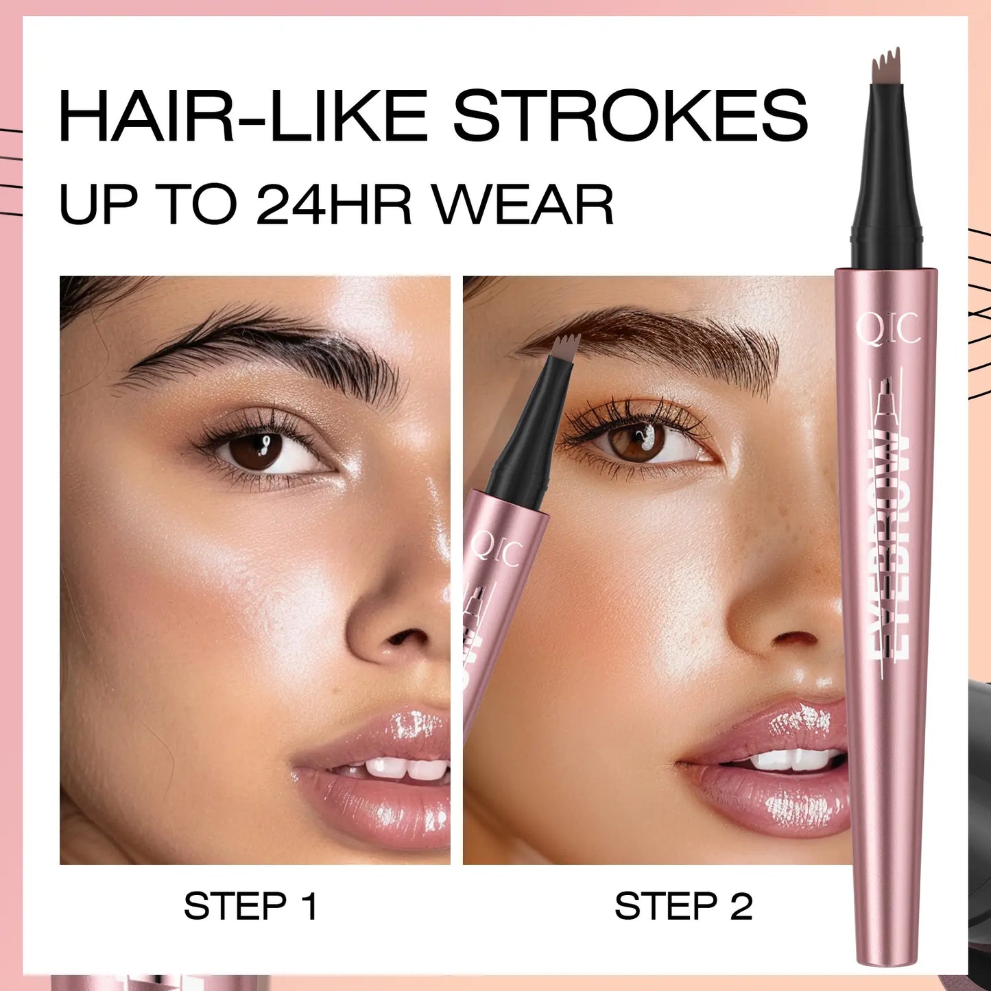 ✏️ BUY 1 GET 1 FREE! ✨ 3D Microblading Eyebrow Pencil – 4-Prong Tip, Waterproof & Natural Hair-Like Strokes 🖌️