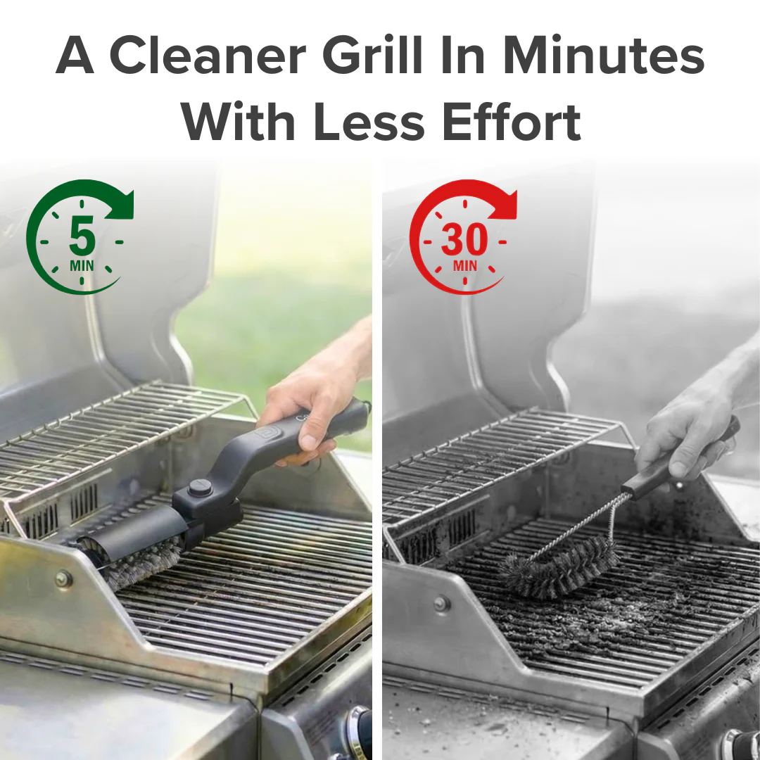 🔥(Free Shipping)🔥Electric Rotary Grill Brush with 2 Replacement Head