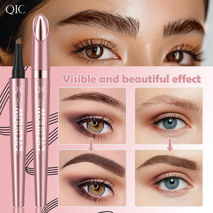✏️ BUY 1 GET 1 FREE! ✨ 3D Microblading Eyebrow Pencil – 4-Prong Tip, Waterproof & Natural Hair-Like Strokes 🖌️