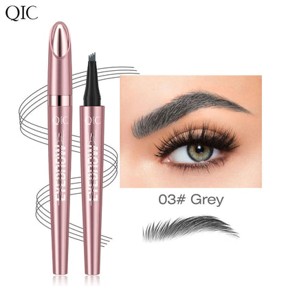 ✏️ BUY 1 GET 1 FREE! ✨ 3D Microblading Eyebrow Pencil – 4-Prong Tip, Waterproof & Natural Hair-Like Strokes 🖌️