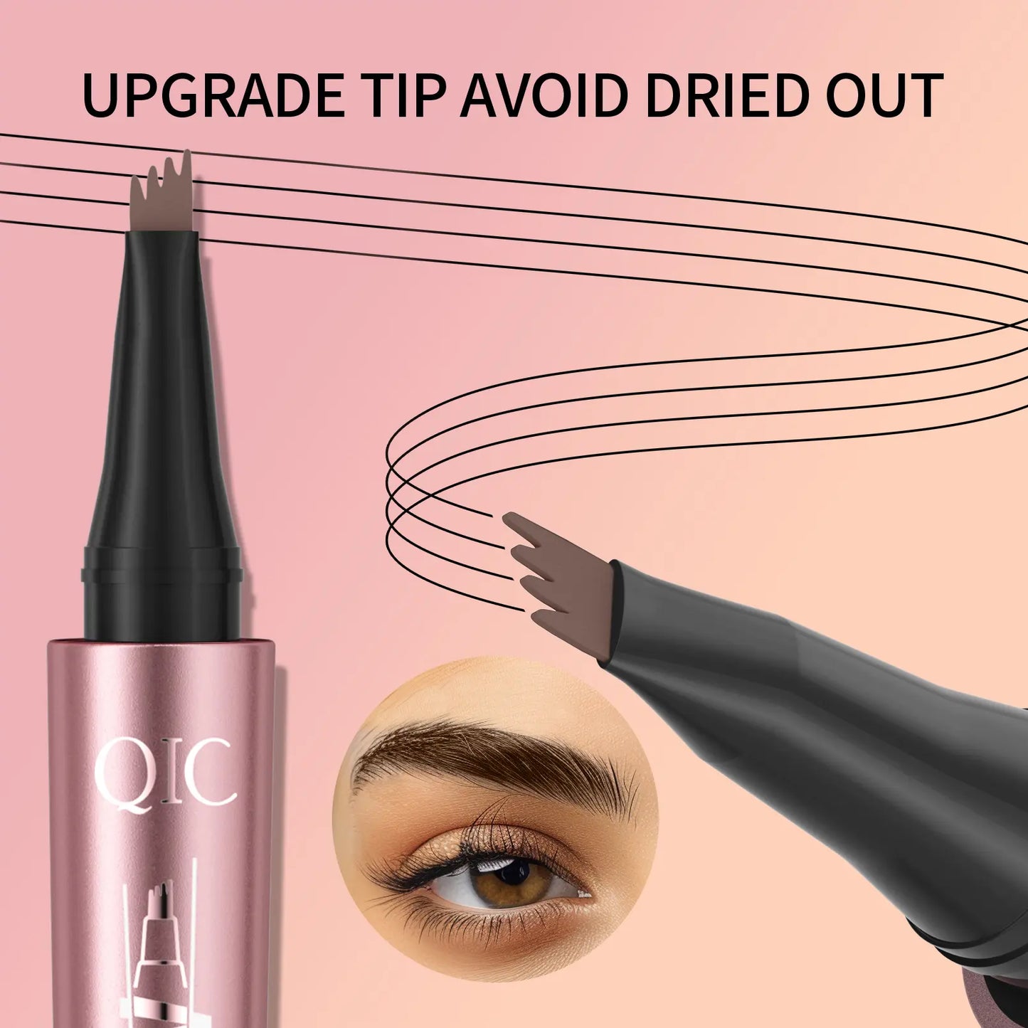 ✏️ BUY 1 GET 1 FREE! ✨ 3D Microblading Eyebrow Pencil – 4-Prong Tip, Waterproof & Natural Hair-Like Strokes 🖌️