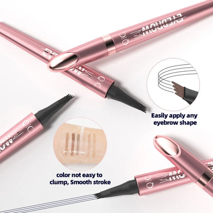✏️ BUY 1 GET 1 FREE! ✨ 3D Microblading Eyebrow Pencil – 4-Prong Tip, Waterproof & Natural Hair-Like Strokes 🖌️