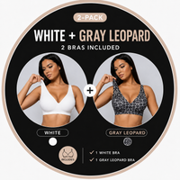 2-Pack White+Gray Leopard