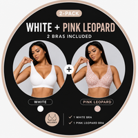 2-Pack White+Pink Leopard