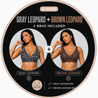 2-Pack Gray Leopard+Brown Leopard