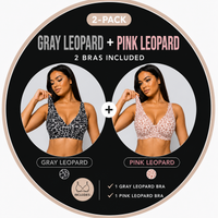 2-Pack Gray Leopard+Pink Leopard