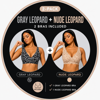 2-Pack Gray Leopard+Nude Leopard