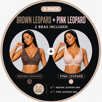 2-Pack Brown Leopard+Pink Leopard