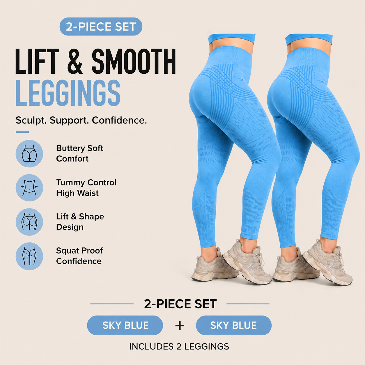 🌸💖Last Day! 50% OFF 2-Pack LBMLBM® Lift & Smooth Leggings