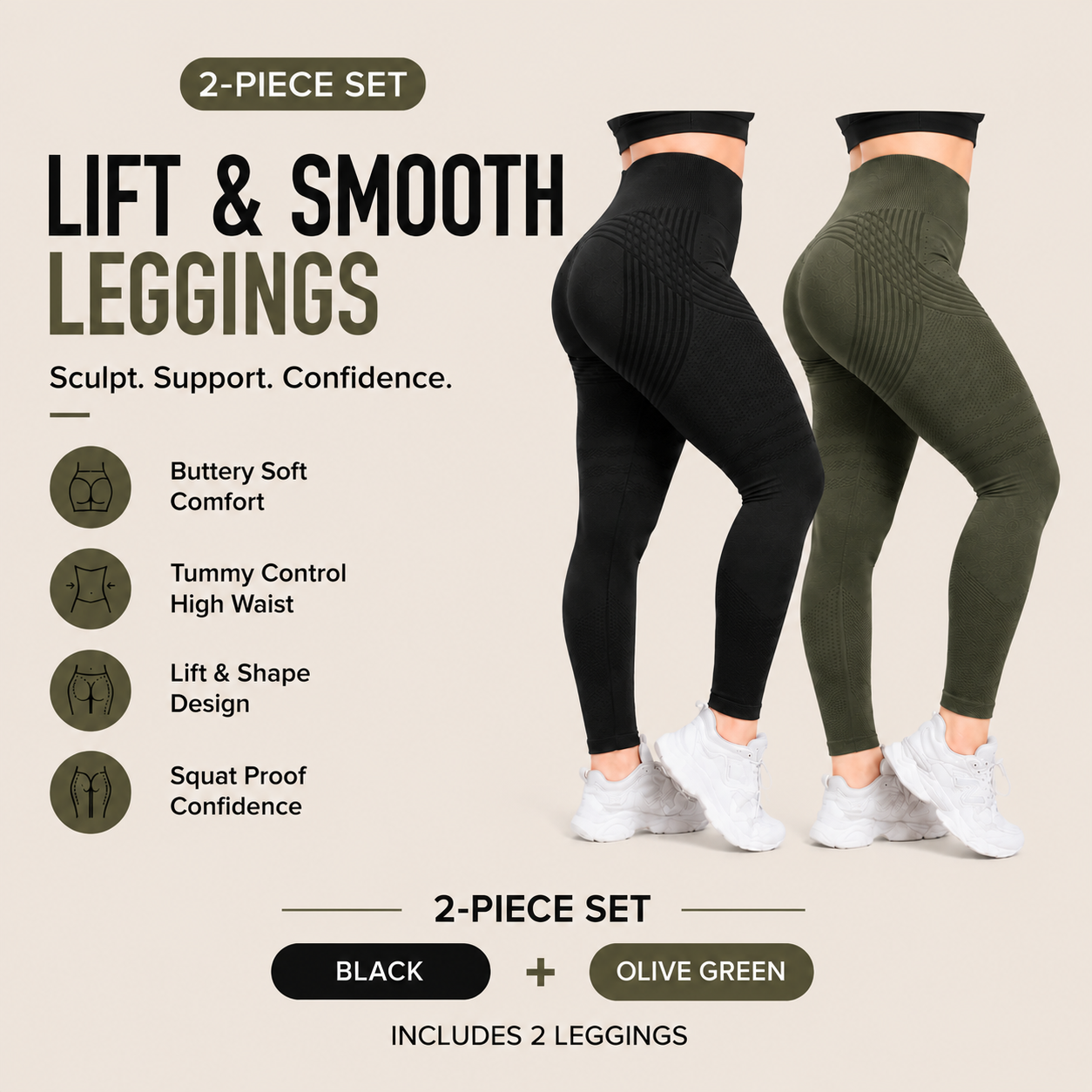 🌸💖Last Day! 50% OFF 2-Pack LBMLBM® Lift & Smooth Leggings