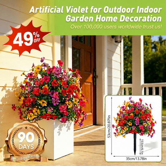 UP TO 49% OFF Artificial Violet for Outdoor Indoor Garden Home Decoration