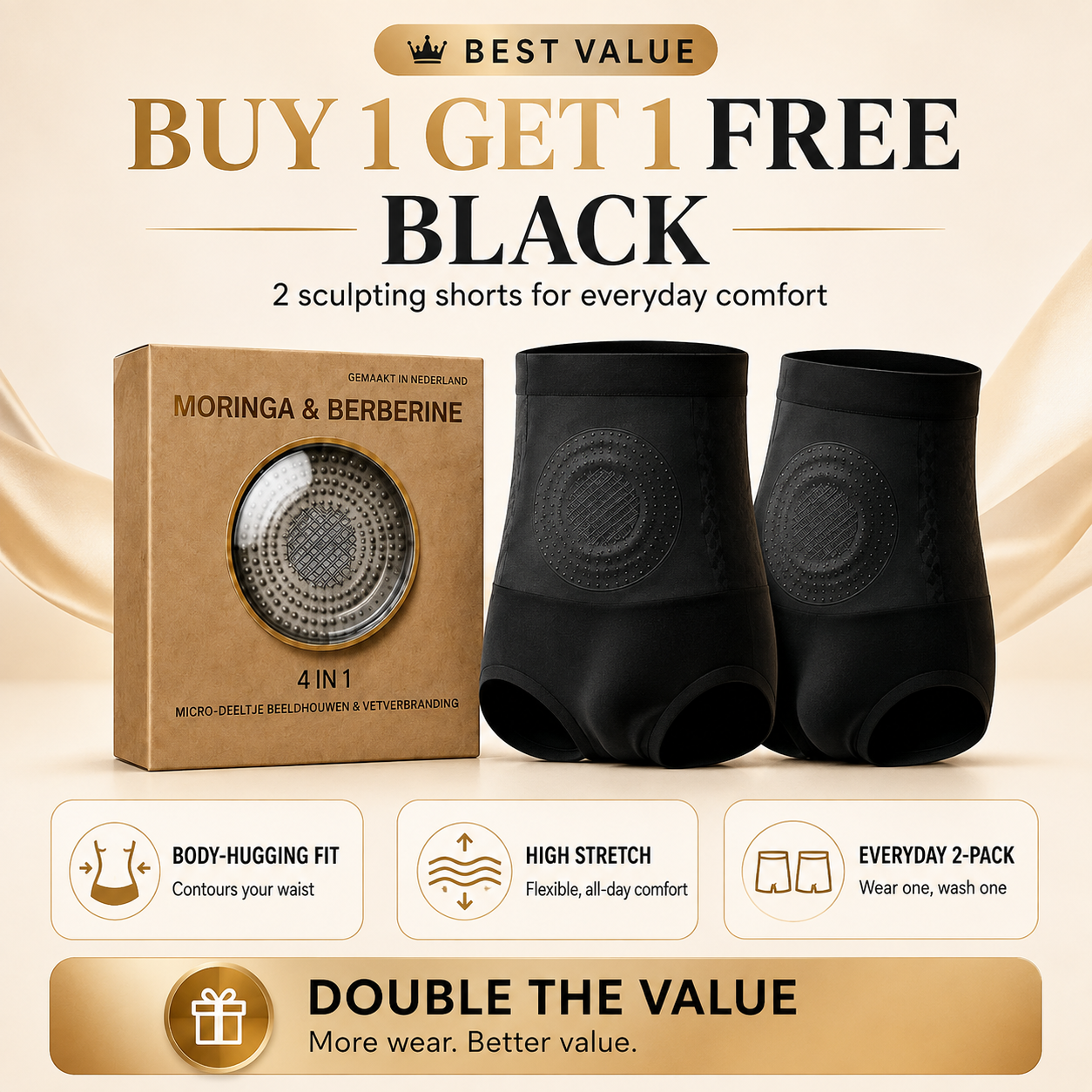 LBMLBM® 4-in-1 Moringa & Berberine Sculpting Shorts