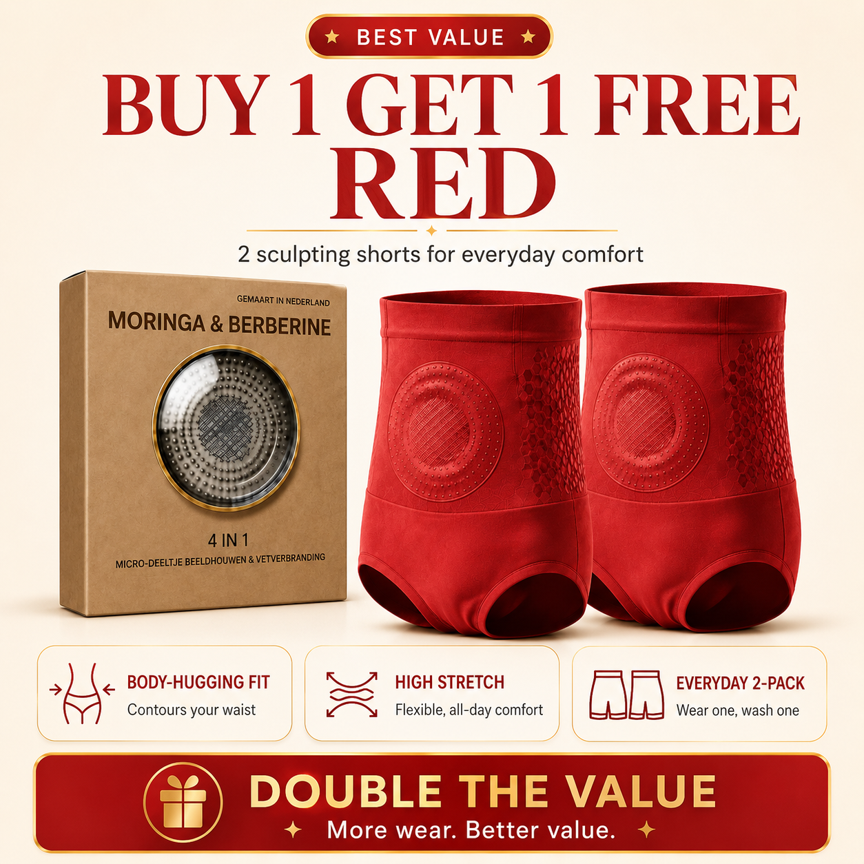 LBMLBM® 4-in-1 Moringa & Berberine Sculpting Shorts
