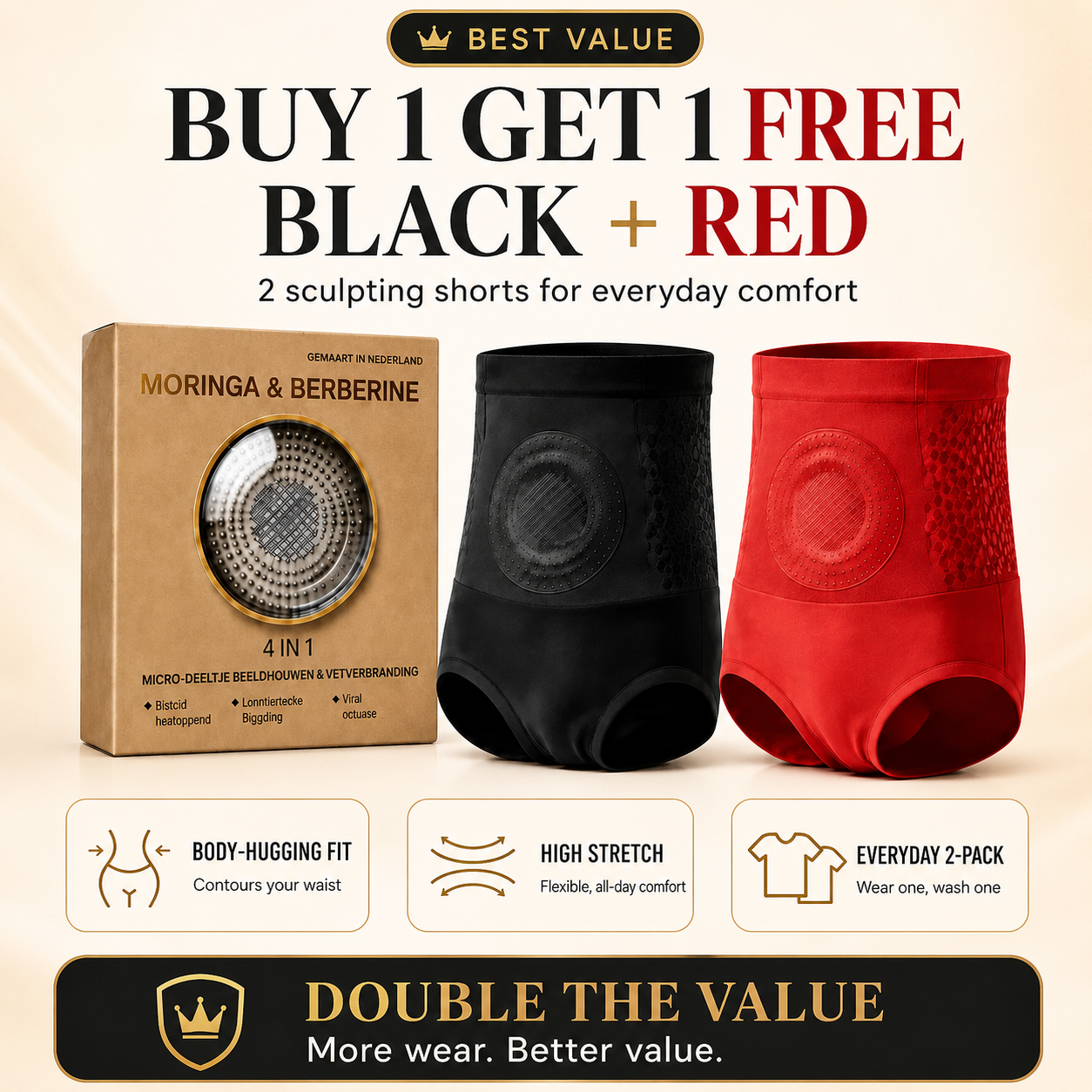 LBMLBM® 4-in-1 Moringa & Berberine Sculpting Shorts