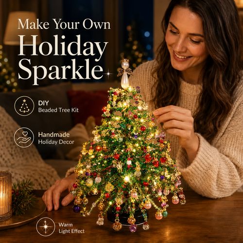 🎄✨ DIY Beaded Christmas Tree Kit – Create Your Own Sparkling Holiday Decoration