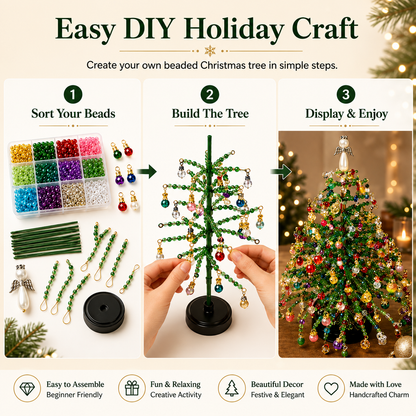🎄✨ DIY Beaded Christmas Tree Kit – Create Your Own Sparkling Holiday Decoration