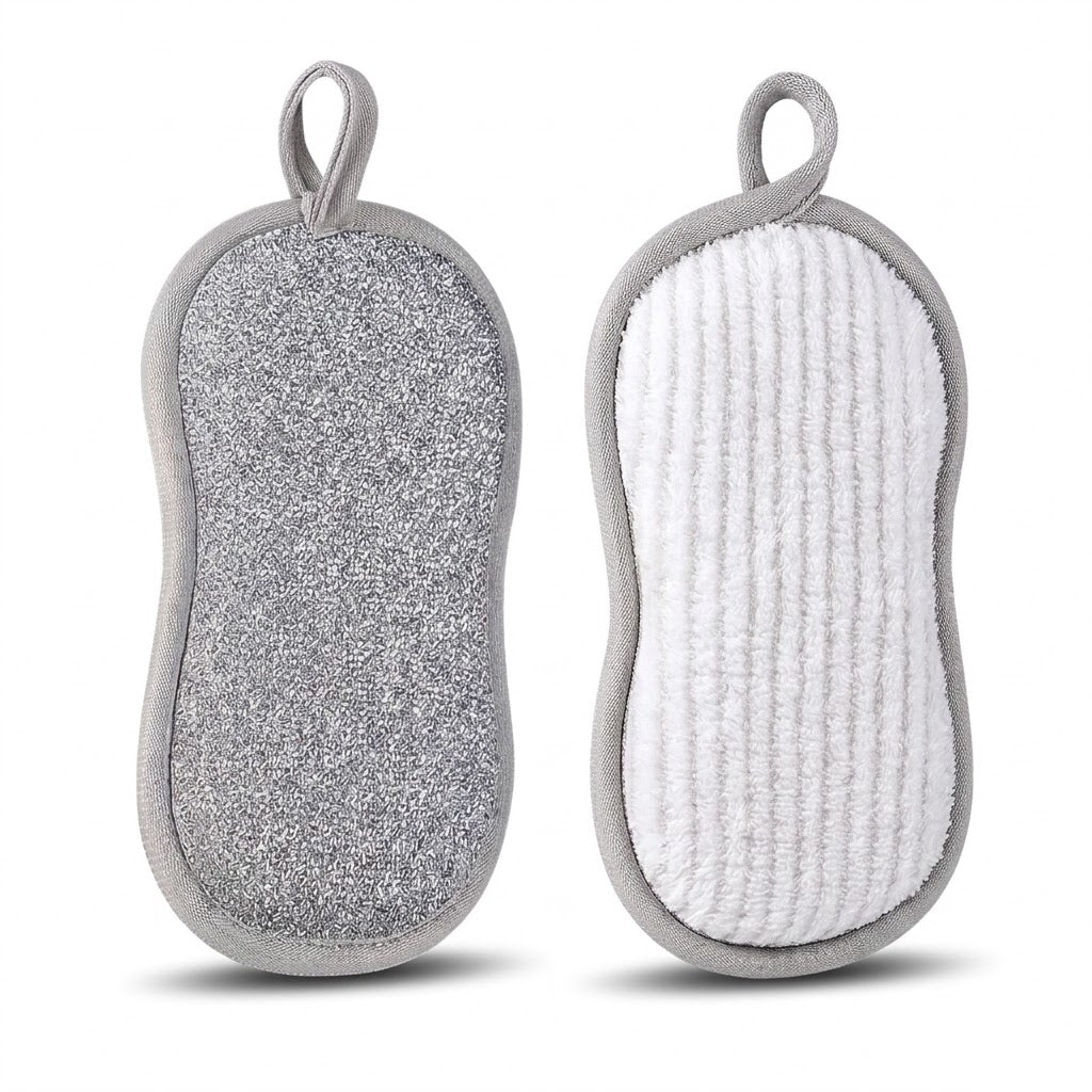 Ergonomic Dual-Sided Scrubbing Sponge