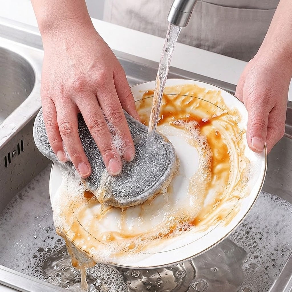 Ergonomic Dual-Sided Scrubbing Sponge